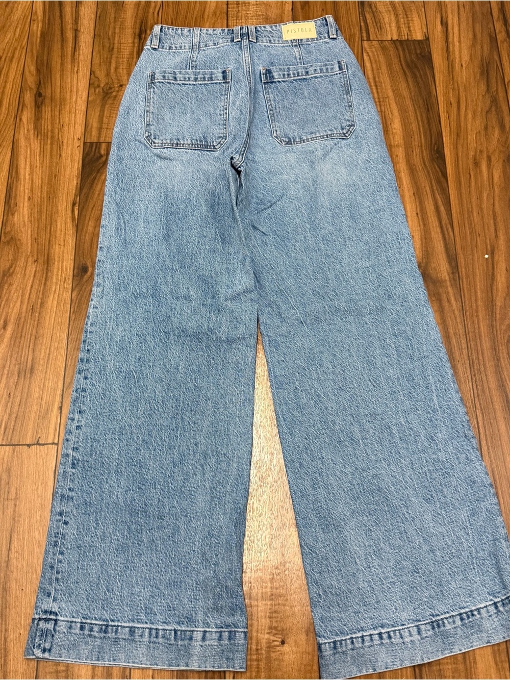 Pistola Light Wash Denim Wide Leg Flare Jeans Stretch Womens 27 - Picture 10 of 12
